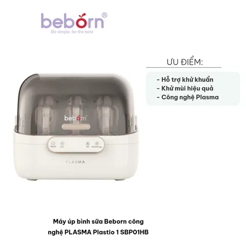 Máy úp bình sữa Beborn Plasma Plastio 1 SBP01HB - Tiệt trùng, sấy khô an toàn, khử khuẩn hiệu quả cho bé yêu