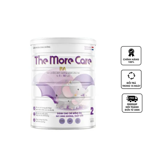 Sữa Bột Dinh Dưỡng The More Care Ba 2 cho Trẻ 1-15 Tuổi - Hỗ Trợ Phát Triển Chiều Cao và Trí Não, Hộp 900g