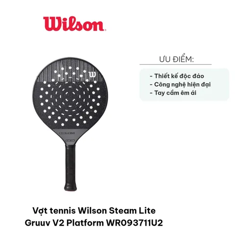Vợt Tennis Wilson Steam Lite Gruuv V2 - Công Nghệ GRUUV, Nhẹ, Tạo Độ Xoáy Cao, Dụng Cụ Thể Thao Chất Lượng Cao