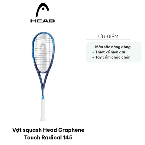 Vợt Squash Head Graphene Touch Radical 145 - Công nghệ Graphene Touch với Adaptive Fan Pattern - Dụng cụ thể thao chất lượng cao
