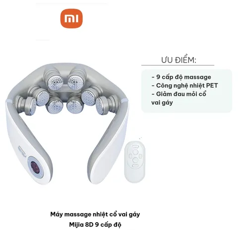 Máy Massage Nhiệt Cổ Vai Gáy Mijia 8D - 9 Cấp Độ, Điều Khiển App Mihome, Công Nghệ Xung Điện Chuyên Sâu Giúp Giảm Đau Hiệu Quả
