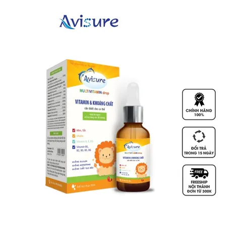 Vitamin Tổng Hợp Cho Bé Avisure Multivitamin Drop - Hỗ Trợ Đề Kháng, Ăn Ngon, Dạng Nhỏ Giọt Dễ Dùng, 20ml