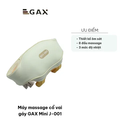 Máy Massage Cổ Vai Gáy GAX Mini J-001 - Thiết Bị Thư Giãn Nóng 8 Đầu Massage, 3 Mức Nhiệt, Giúp Thư Giãn Tăng Cường Lưu Thông Máu