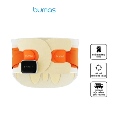 Đai Massage Lưng BUMAS M12 - Đai Hỗ Trợ Cột Sống với 3 Chế Độ Massage và Chườm Nóng, Giảm Đau Lưng Hiệu Quả