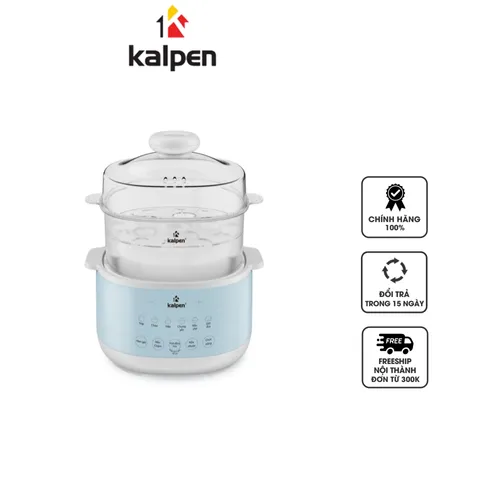Nồi Nấu Chậm Đa Năng Kalpen SK2 1L - Chưng Hấp, Nấu Cháo, Soup, Hầm Thịt - Thiết Kế Gọn Nhẹ, Tiện Dụng