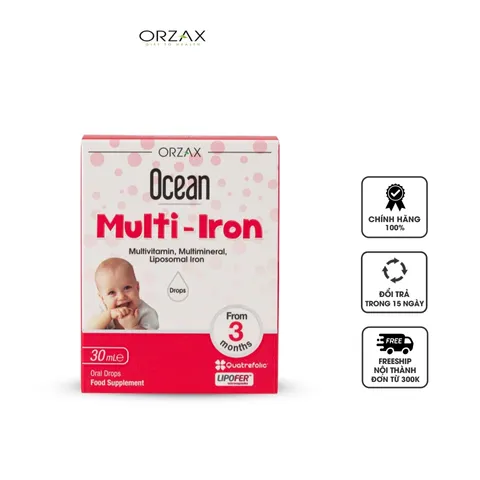 Siro Ocean Multi Iron Bổ Sung Sắt và 14 Vi Chất Cho Bé - Thực Phẩm Chức Năng Giúp Tăng Cường Sức Đề Kháng và Hấp Thu Dinh Dưỡng