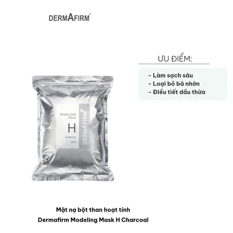 Mặt Nạ Bột Than Hoạt Tính Dermafirm Modeling Mask H Charcoal - Làm Sạch Da, Kiểm Soát Bã Nhờn, Phù Hợp Da Dầu và Mụn Đầu Đen