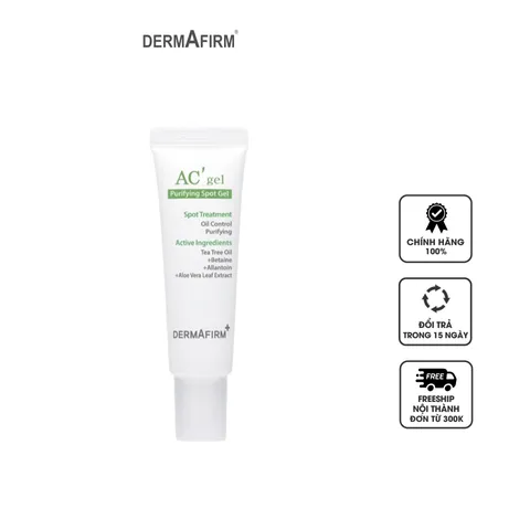 Gel Trị Mụn Dermafirm AC'Gel - Hỗ Trợ Giảm Thâm, Cải Thiện Da Mụn Dầu, 20ml - Sản Phẩm Chăm Sóc Da Chất Lượng Cao