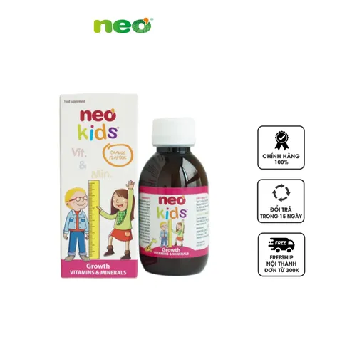 Vitamin và Khoáng Chất Tăng Trưởng Neo Kids cho Trẻ từ 6 Tháng - Hỗ Trợ Ăn Ngon, Phát Triển Chiều Cao, Tăng Cường Sức Khỏe
