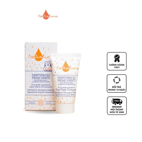 Kem Đánh Răng Hữu Cơ Nebiolina Dành Cho Bé - An Toàn, Tự Nhiên, Làm Sạch Nhẹ Nhàng, Không Chứa Fluor, 50g