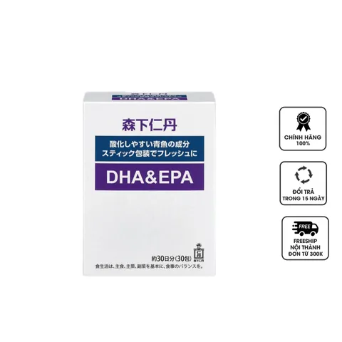 Gói Uống Morishita Jintan DHA & EPA - Tăng Cường Trí Nhớ, Cải Thiện Thị Lực, Hỗ Trợ Sức Khỏe Tim Mạch - 30 Gói Tiện Dụng