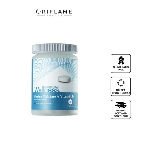 Viên Uống Bổ Sung Canxi Vitamin D Oriflame Marine Calcium - Bảo Vệ Xương Khớp và Răng Chắc Khỏe, 30 Viên Hỗ Trợ Đề Kháng