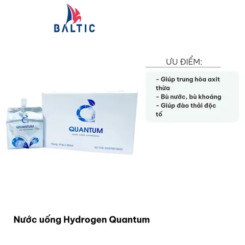 Nước Uống Hydrogen Quantum - Nước Ion Kiềm Giàu Hydrogen, Hỗ Trợ Cung Cấp Khoáng Chất, Giúp Trung Hòa Axit, Thải Độc Cho Cơ Thể