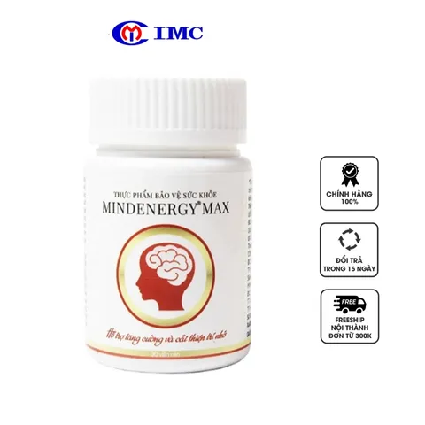 Viên Uống Mindenergy Max Tăng Cường Trí Nhớ - Hỗ Trợ Tập Trung & Giảm Căng Thẳng - Hộp 30 Viên Bổ Não Hữu Cơ