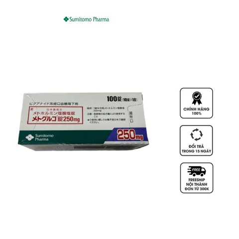Viên uống Metgluco 250mg Nhật Bản - Hỗ trợ kiểm soát đường huyết, giảm sản sinh đường, tốt cho buồng trứng - Thực phẩm chức năng sức khỏe