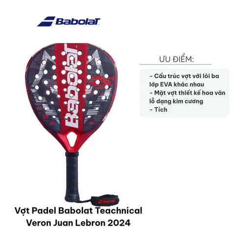 Vợt Padel Babolat Technical Veron Juan Lebron 2024 - Vợt Chơi Padel Chuyên Nghiệp Thiết Kế Hiện Đại, Tối Ưu Độ Chính Xác