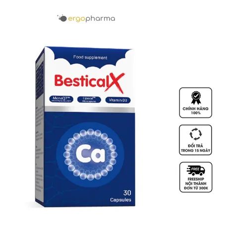 Canxi Sinh Học Dạng Viên Bestical X - Hỗ Trợ Xương Khớp, Bổ Sung Vitamin D3 & K2, Dành Cho Trẻ Em và Phụ Nữ Mang Thai, 30 Viên