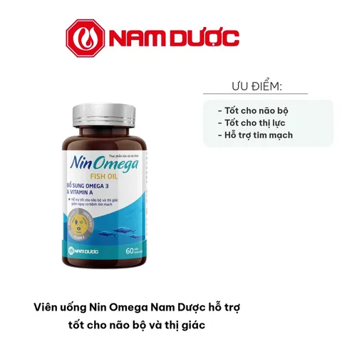 Viên uống Nin Omega Nam Dược 60 viên - Hỗ trợ não bộ và thị giác, Omega 3, 6, 9, vitamin A, sức khỏe tối ưu cho trẻ em và người lớn