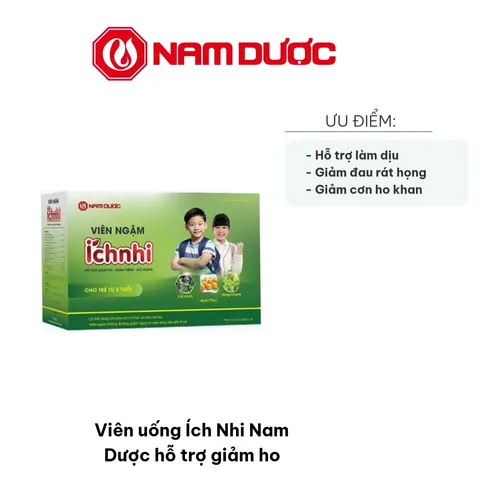 Viên ngậm Ích Nhi Nam Dược hỗ trợ giảm ho tự nhiên cho trẻ em và người lớn - Giảm đau họng, ho khan, ho có đờm