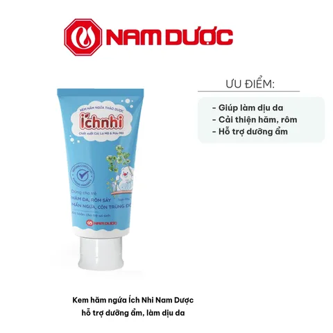 Kem hăm ngứa Ích Nhi Nam Dược 30g - Dưỡng ẩm, làm dịu da cho trẻ sơ sinh, hỗ trợ điều trị hăm ngứa và rôm sảy.