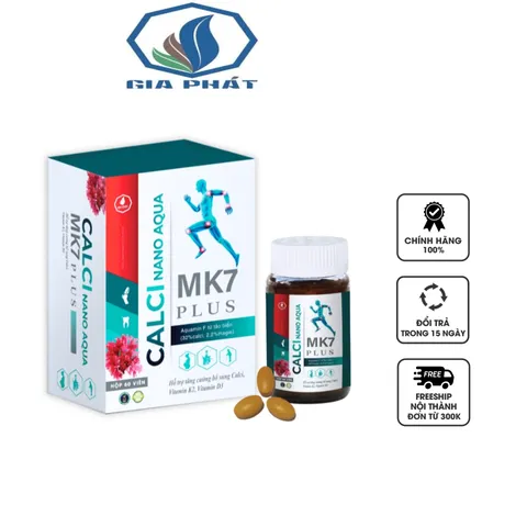 Viên bổ sung canxi Calci Nano Aqua MK7 Plus - Hỗ trợ hấp thụ canxi, vitamin D3 & K2 cho xương chắc khỏe - 60 viên từ Gia Phát