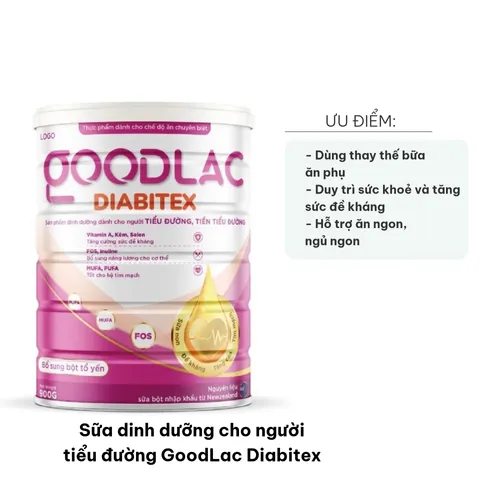 Sữa Dinh Dưỡng GoodLac Diabitex Cho Người Tiểu Đường - Hỗ Trợ Ổn Định Đường Huyết & Bổ Sung Vitamin, Hộp 900g
