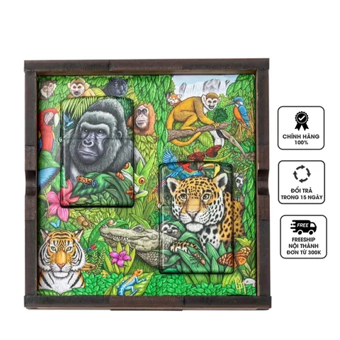 Set Bật Lửa Zippo 49347 Kỷ Niệm 25 Năm Bí Ẩn Rừng Xanh - Hộp Gỗ Sang Trọng, Hoa Văn Dạ Quang Sống Động