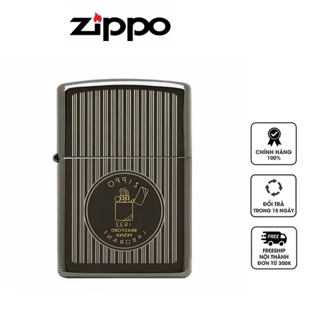 Bật Lửa Zippo 49629 Founder’s Day 2021 Black Ice - Phiên Bản Đen Huyền Bí Kỷ Niệm Sáng Lập Zippo, Quà Tặng Độc Đáo