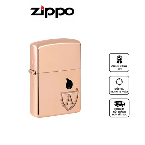 Bật lửa Zippo 46171 Armor® Solid Copper - Bật lửa đồng đỏ cao cấp, quà tặng độc đáo cho tín đồ Zippo
