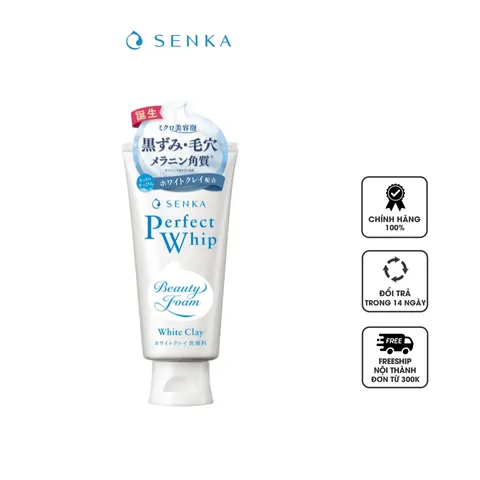 Sữa Rửa Mặt Senka Perfect White Clay 120g - Làm Sạch Sâu, Đất Sét Trắng, Cung Cấp Độ Ẩm, Giúp Da Sáng Rạng Rỡ Nhật Bản