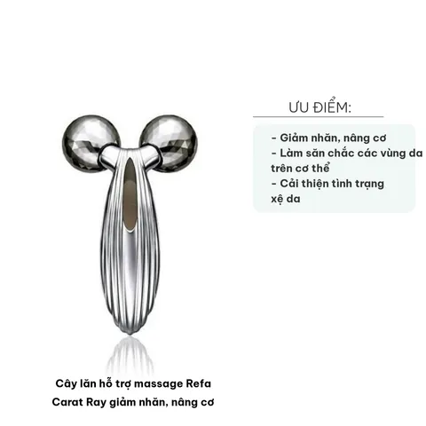 Cây lăn massage Refa Carat Ray - Giảm nhăn, nâng cơ, chăm sóc da mặt và body, thiết kế cao cấp, hiệu quả cao, đẹp mắt, phù hợp với mọi loại da