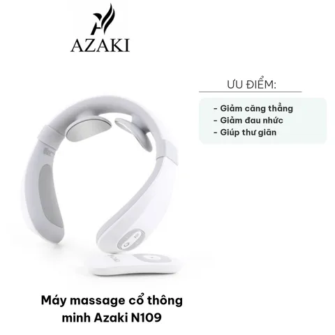 Máy Massage Cổ Thông Minh Azaki N109 - Thiết Bị Giảm Căng Thẳng Vùng Cổ Vai Gáy, Gọn Nhẹ Tiện Dụng, Công Nghệ Xung Điện EMS