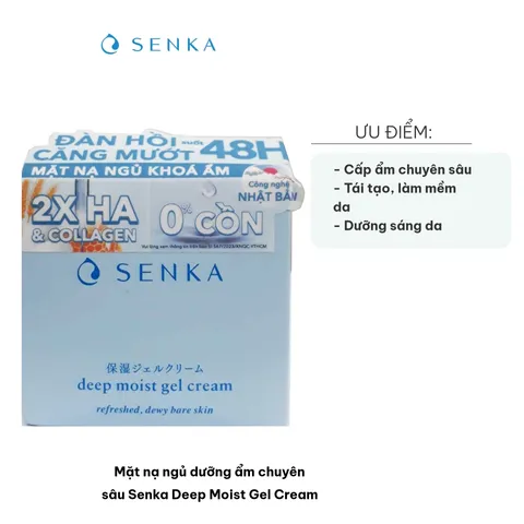 Mặt Nạ Ngủ Dưỡng Ẩm Chuyên Sâu Senka Deep Moist Gel Cream 50ml - Làm Trắng, Tái Tạo Da, Phù Hợp Với Mọi Loại Da