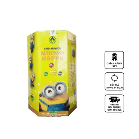 Siro ăn ngon Minion Happy 5in1 cho trẻ biếng ăn, chậm lớn - Hỗ trợ tăng cảm giác thèm ăn, bổ sung DHA, vitamin, tăng sức đề kháng
