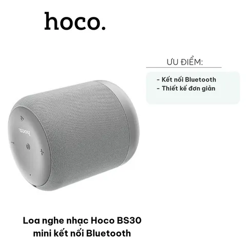 Loa Bluetooth Hoco BS30 Mini Thiết Kế Hiện Đại - Âm Thanh Chất Lượng Cao, Kết Nối Nhanh, Phù Hợp Cho Du Lịch và Học Online
