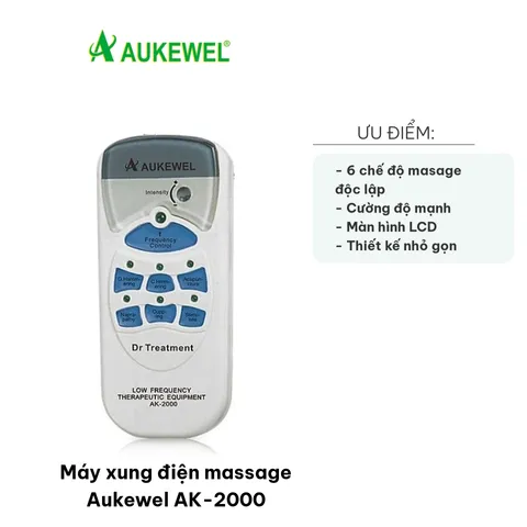 Máy xung điện massage Aukewel AK-2000 - Thiết bị massage cao cấp hỗ trợ giảm đau mỏi, trị liệu hiệu quả, tích hợp 6 chế độ massage thông minh.