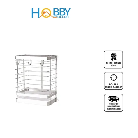 Kệ Đựng Dao Kéo Inox Hobby DD3M - Thiết Kế Gọn Gàng Kèm Móc Treo, Dễ Dàng Vệ Sinh, Giải Pháp Tối Ưu Cho Căn Bếp Bạn