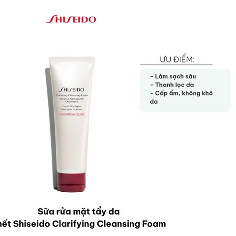 Sữa Rửa Mặt Tẩy Da Chết Shiseido Clarifying Cleansing Foam 125ml - Sạch Sâu, Làm Sáng Da, Chăm Sóc Da Cao Cấp Nhật Bản