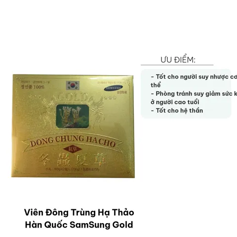 Viên Đông Trùng Hạ Thảo Hàn Quốc SamSung Red Gold 100g - Tăng Cường Sức Khỏe, Hỗ Trợ Chống Lão Hóa, Giảm Căng Thẳng, Đặc Biệt Dành Cho Người Suy Nhược