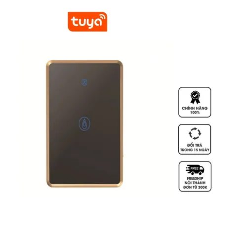 Công Tắc Zigbee Công Suất Lớn 20A - Viền Vàng Kim Loại Tuya ZFW2-US, Kiểm Soát Thông Minh Từ Xa qua Ứng Dụng và Giọng Nói