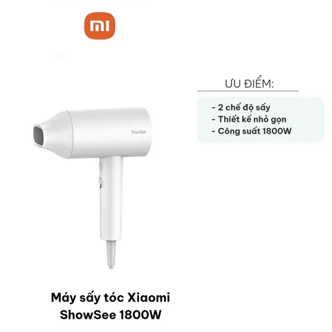 Máy Sấy Tóc Xiaomi ShowSee 1800W - Thiết Kế Nhỏ Gọn, Chế Độ Sấy Nóng Lạnh, Bảo Vệ Tóc, Du Lịch Tiện Lợi