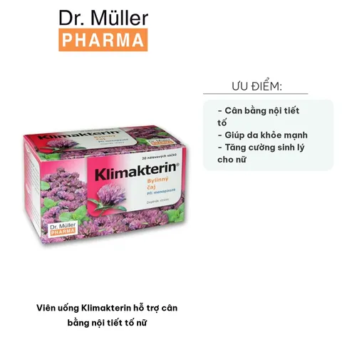 Viên uống Klimakterin - Hỗ trợ cân bằng nội tiết tố nữ từ cỏ ba lá đỏ và đậu nành, làm đẹp da, giảm triệu chứng mãn kinh