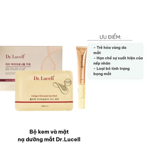 Bộ Kem và Mặt Nạ Dưỡng Mắt Dr.Lucell - Chăm Sóc Da Mắt, Trẻ Hóa, Giảm Quầng Thâm, Tăng Đàn Hồi, Phục Hồi Collagen