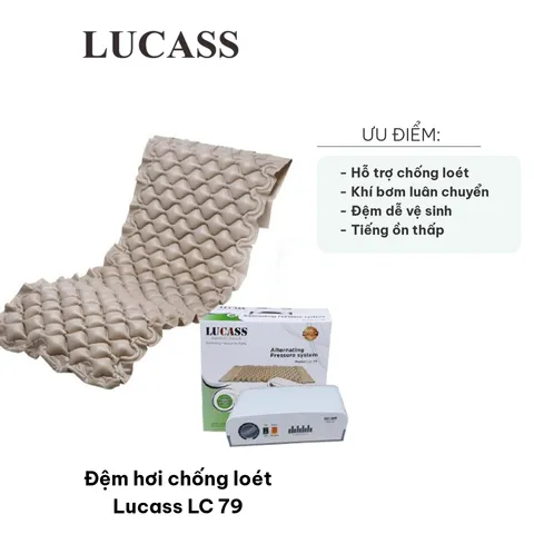 Đệm Hơi Chống Loét Lucass LC 79 - Công Nghệ Mỹ, Giảm Đau Nhức, Thoáng Khí, Dành Cho Người Nằm Lâu Ngày, Tiếng Ồn Thấp