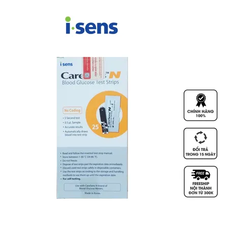 Que Thử Đường Huyết CareSens N Hộp 25 Que - Sử Dụng Cho Máy Đo Đường Huyết Caresens N, An Toàn, Tiện Lợi, Chất Lượng Cao
