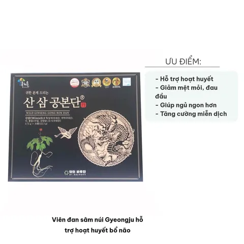 Viên đan sâm núi Gyeongju - Hỗ trợ hoạt huyết, cải thiện trí nhớ và giảm căng thẳng - Thực phẩm chức năng cho người lớn và cao tuổi
