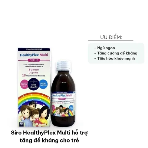 Siro HealthyPlex Multi 150ml - Hỗ trợ tăng đề kháng cho trẻ với Vitamin, Khoáng chất và Lysine - Dinh dưỡng cho bé khỏe mạnh