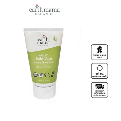 Kem Dưỡng Ẩm Organic Cho Bé Earth Mama 60ml - Kem Dưỡng Da Mặt, Mũi, Má An Toàn Cho Da Nhạy Cảm, Chiết Xuất Từ Thiên Nhiên