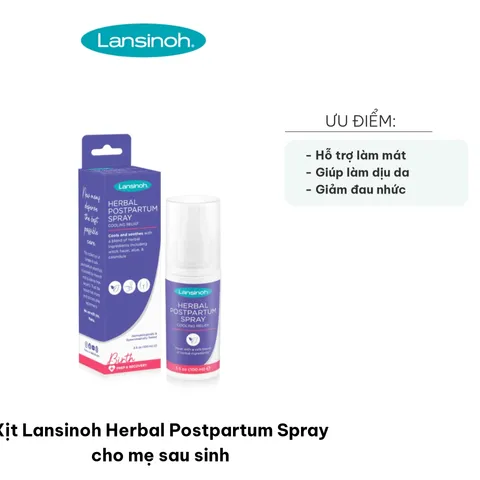 Xịt Thảo Mộc Lansinoh Herbal Postpartum Spray 100ml - Giải Pháp Giảm Đau Cho Mẹ Sau Sinh, Làm Dịu Vùng Da Nhạy Cảm