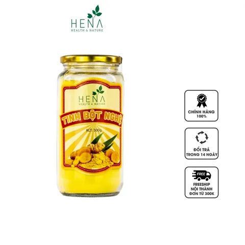Tinh Bột Nghệ Nguyên Chất Hena 500g - Hỗ Trợ Làm Đẹp, Cải Thiện Sức Khỏe, Giảm Cân, Chống Oxy Hóa - Thực Phẩm Chức Năng Cao Cấp